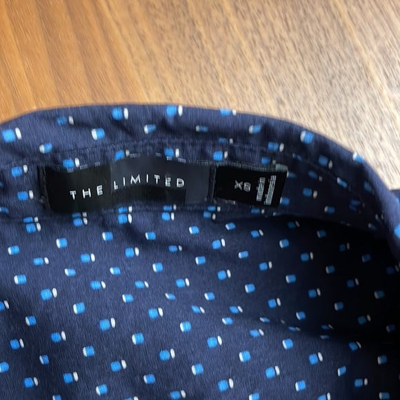 The Limited XS Navy Pattern Cotton Blouse - Picture 3 of 4